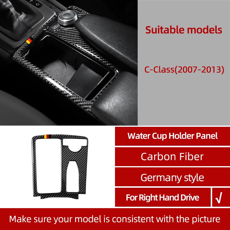 BETTERHUMZ For Mercedes Benz W204 C Class Accessories Carbon Fiber Central Control Gear Shifter Panel Trim Sticker Car Interior