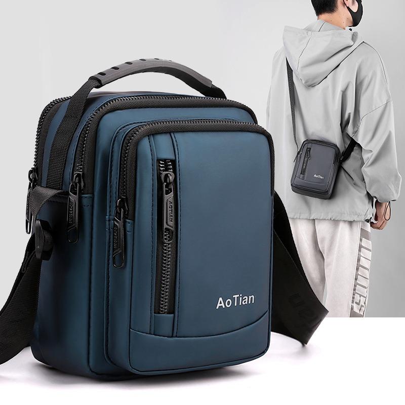 Men's Shoulder Bag, Business and Leisure Oxford Cloth Diagonal Cross Small Backpack
