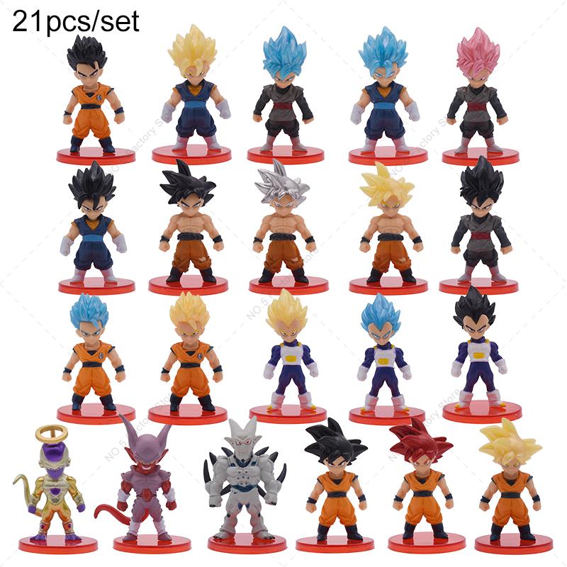Dragon Ball Z Super Saiyan Son Goku Anime Figure Son Gohan Vegeta Broly Piccolo Majin Buu Set Action Figurine Model Gifts Toy