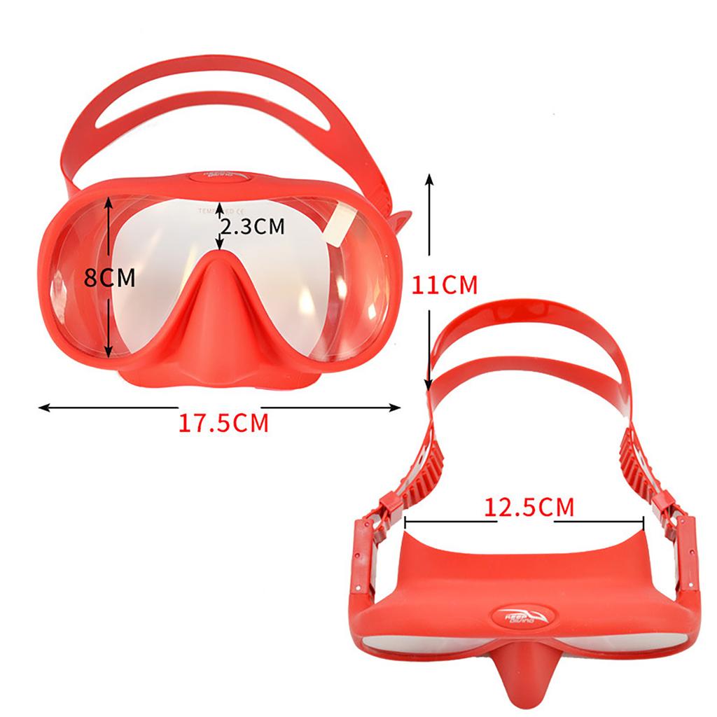 Silicone Anti-Fog Diving Mask Tempered Glass Frameless Snorkel Mask for Friend Family Neighbors Gift