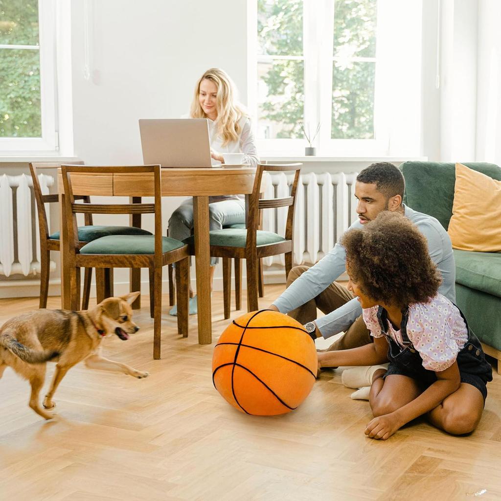 Basketball Plush, 11.8" Soft Basketball Stuffed Throw Pillows, Fluffy Cute 3D Stuffed Ball Indoor Plushies Decoration, Games Sports Toy Gift for Boys