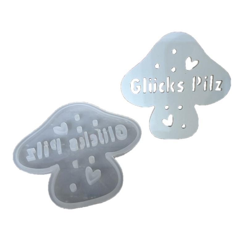 

Creative Mushroom Shaped Silicone Mold with LED Light Insert Elegant Night Lamp Making Mould Bedroom Decoration