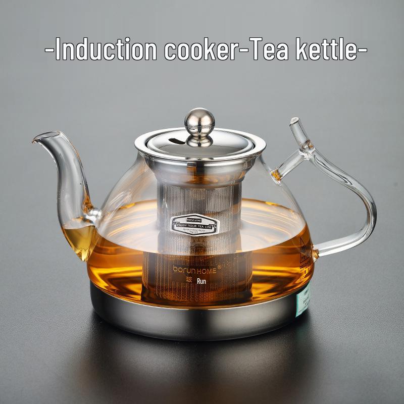 Heat-Resistant Glass Teapot: Induction Cooktop-Ready Kettle for Boiling Water and Brewing Tea
