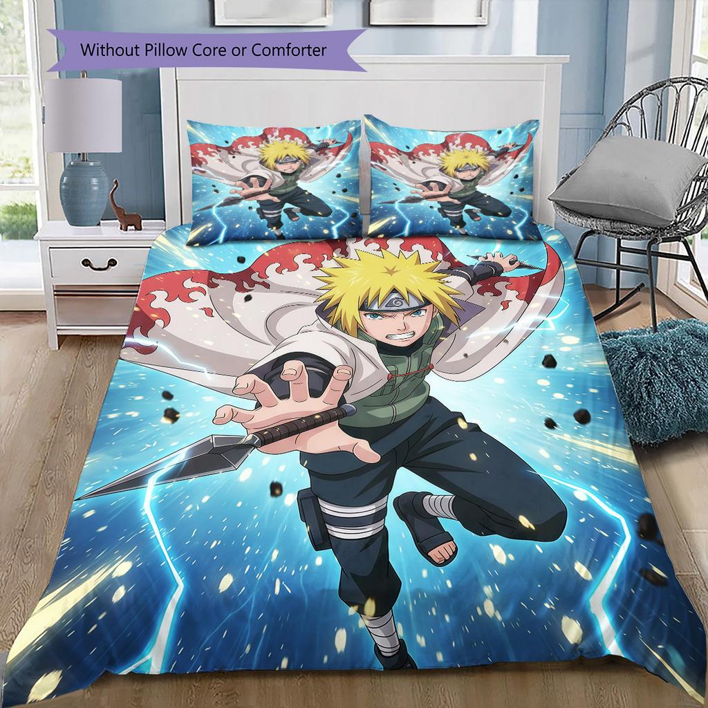 Naruto Minato Namikaze Theme Bedding Set, 1 Duvet Cover & 2 Pillowcases, Home Decor, Perfect Gift for Fans
