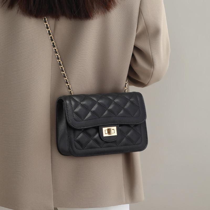 Bag Women s Spring New Fashion Embroidery Thread Rhombus Small Square Bag One Shoulder Crossbody Bag Textured Women s Bag