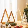 2 Stück Holz beleuchtete Weihnachtsbaum Dekoration Schmuck Kiefernholz Dreieckiger Streifen Lichterkette Heim Atmosphäre Dekoration