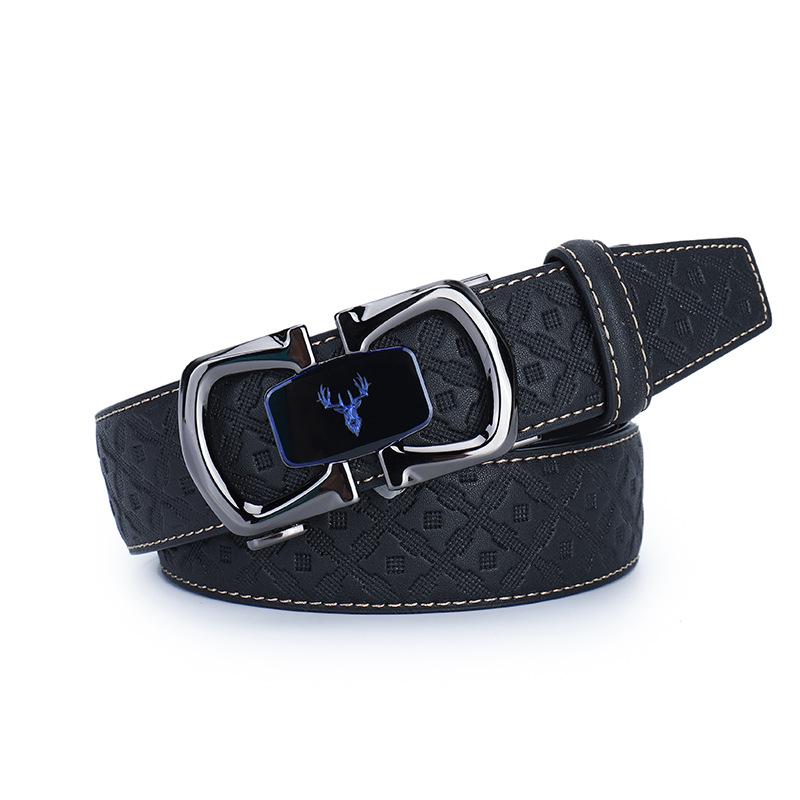 

Четыре сезона в наличии легкий роскошный деловой мужской ремень для отдыха кожаный кожаный ремень с автоматической пряжкой для молодежи среднего возраста поясной ремень для брюк 130cm чёрный