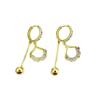 Vintage design opal ginkgo biloba stud earrings femininity personality Internet celebrity earrings earrings