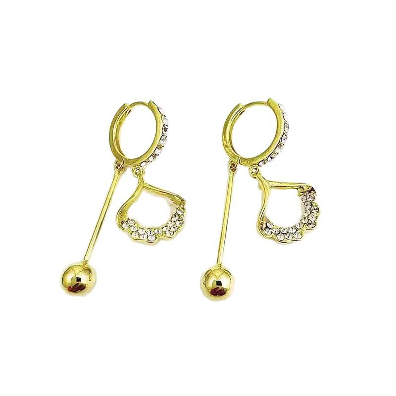 Vintage design opal ginkgo biloba stud earrings femininity personality Internet celebrity earrings earrings
