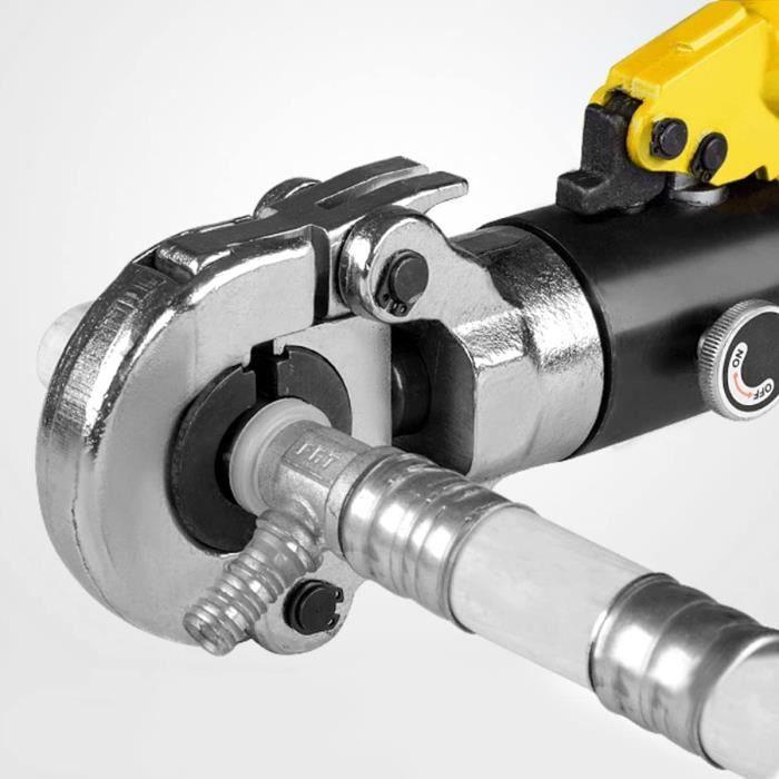 Snowtaros Pince à Sertir pour Raccords sur Tubes TH16,TH20,TH26,TH32 mm avec Tête Rotative à 360 et Poignée Ergonomique en Caout