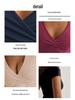 2025 Spring/Summer Women's Solid Color V-neck Slim-fit T-shirt, Short-sleeved European & American Style