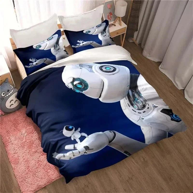 ASTRO BOT Cute Cartoon Bedding Set Duvet Cover Pillow Case Single Double King Size Adult Boys Bedroom
