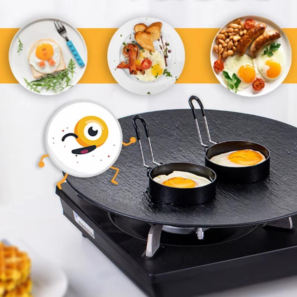 6pcs Round Fried Egg Rings Nonstick Pancake Mold Household Hamburger Patties Mold  Frying Pan