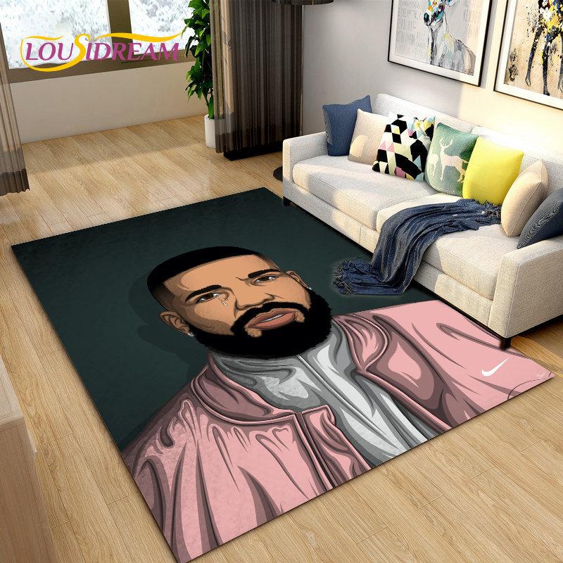Hip Hop Art Rapper Legend Star Area Rug Large,Carpet Rug for Living Room Bedroom Sofa Doormat Decoration,Kids Non-slip Floor Mat