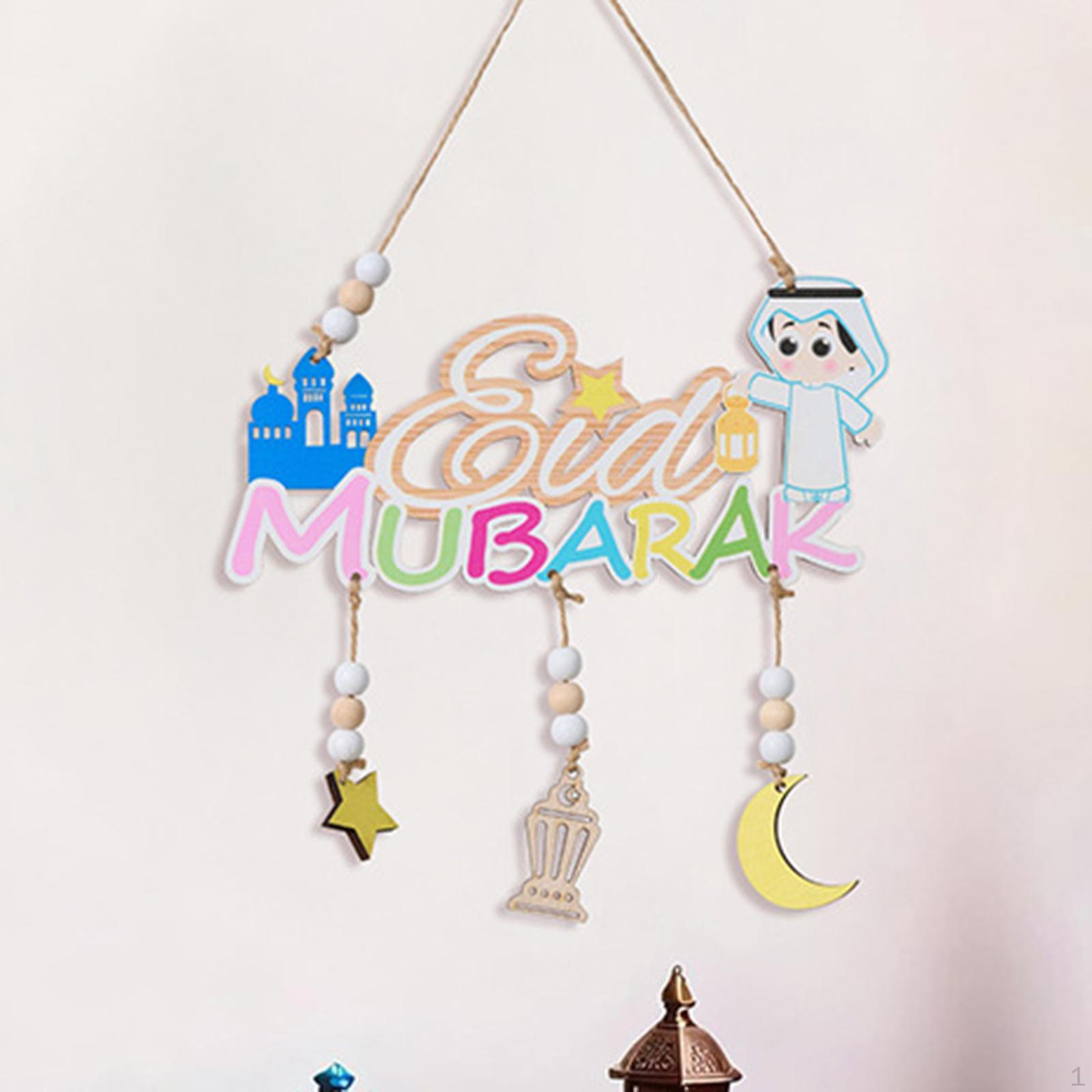 

Деревянная подвесная декоративная табличка на стену на Ид Мубарак для фото, входная дверь, украшение на дерево, табличка для гостиной Mubarak