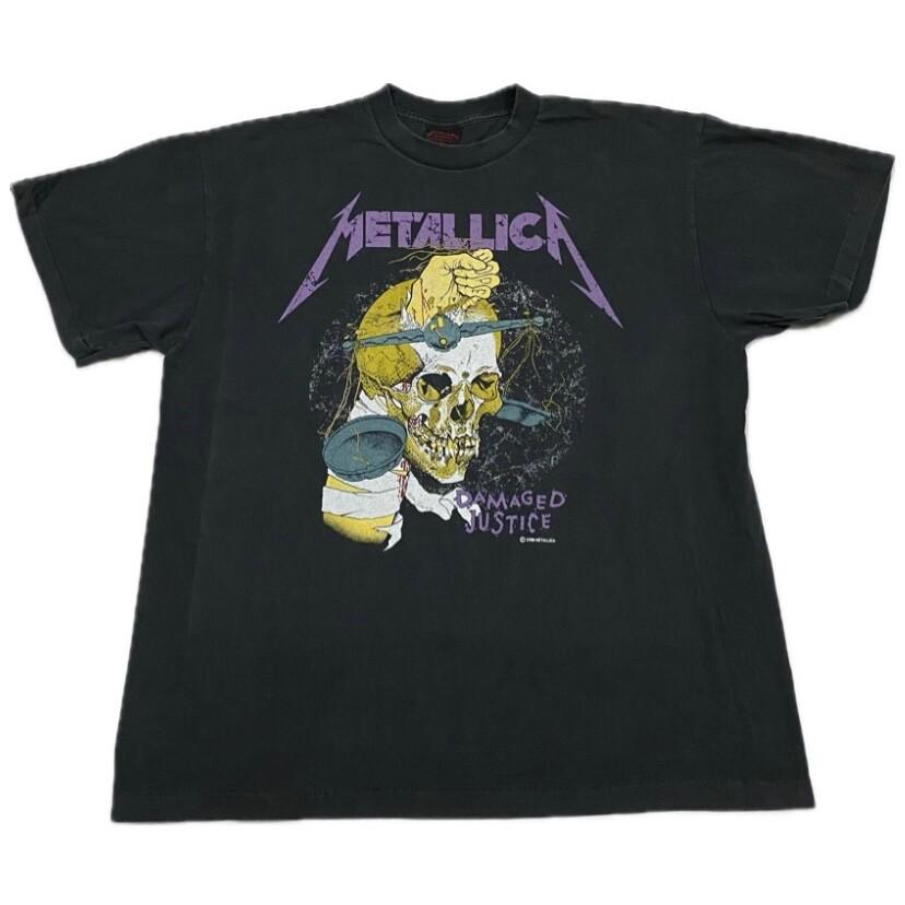 Vintage 1988 Metallica Pushead Hammer Of Justice Band Tour T-Shirt REPRINT