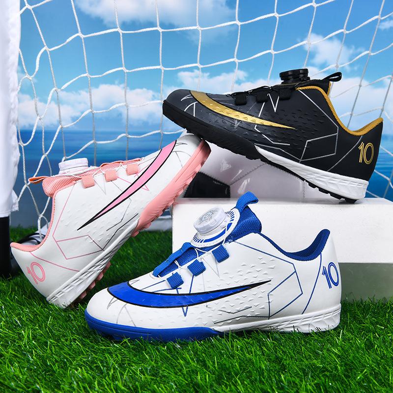 2025 New Children's Broken Nails Rotating Buckle Football Shoes Boys and Girls Primary School Students Training Shoes Artificial Grass Game Shoes