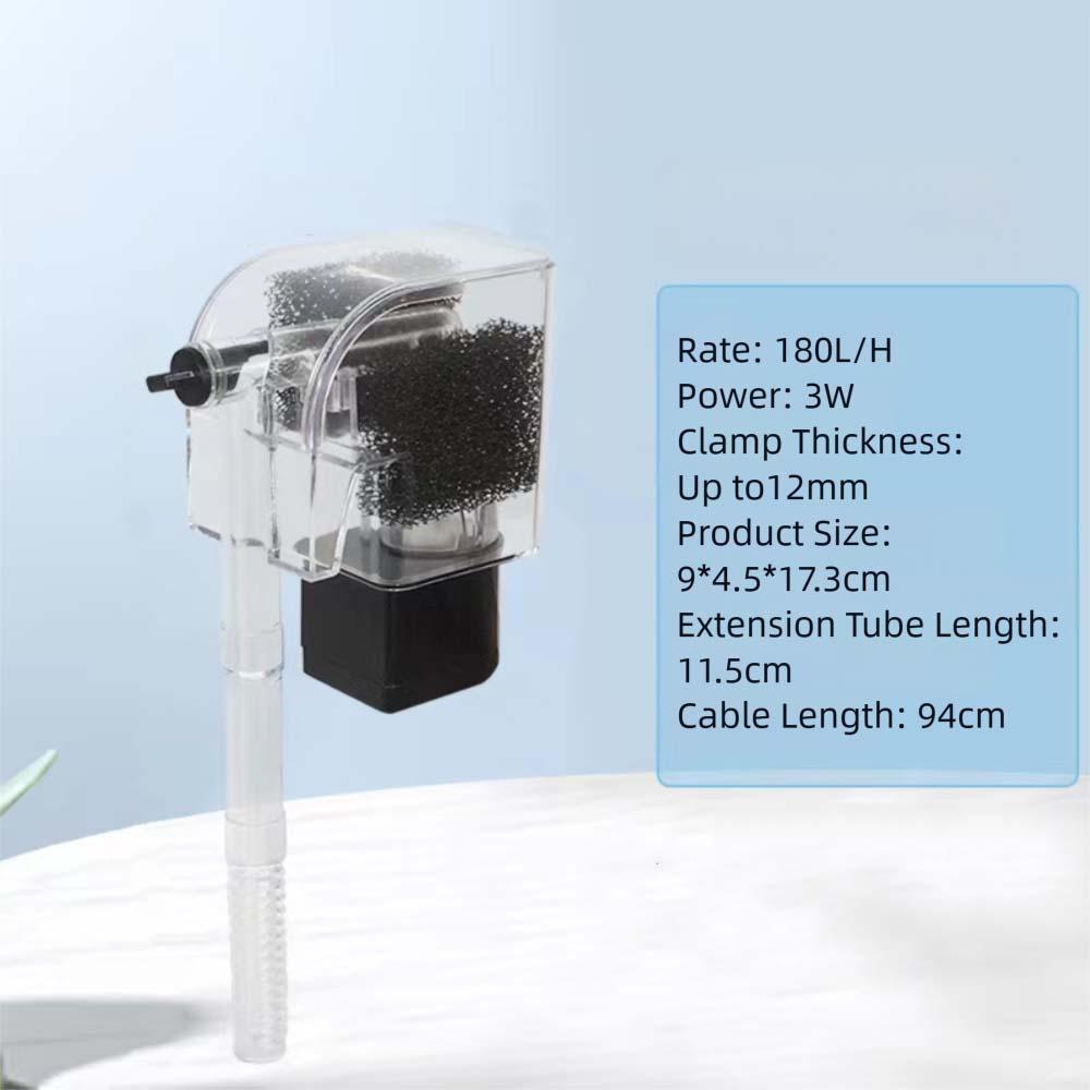 

Water Purification Fish Tank Filter EU/US Plug Hang-On-Back Filter Aquarium Accessories S-EU
