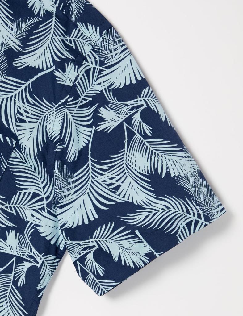 Amazon Essentials Regular Fit Short Sleeve Patterned Shirt in Navy Blue Sky with Palm Leaf Size XL Men's Design,