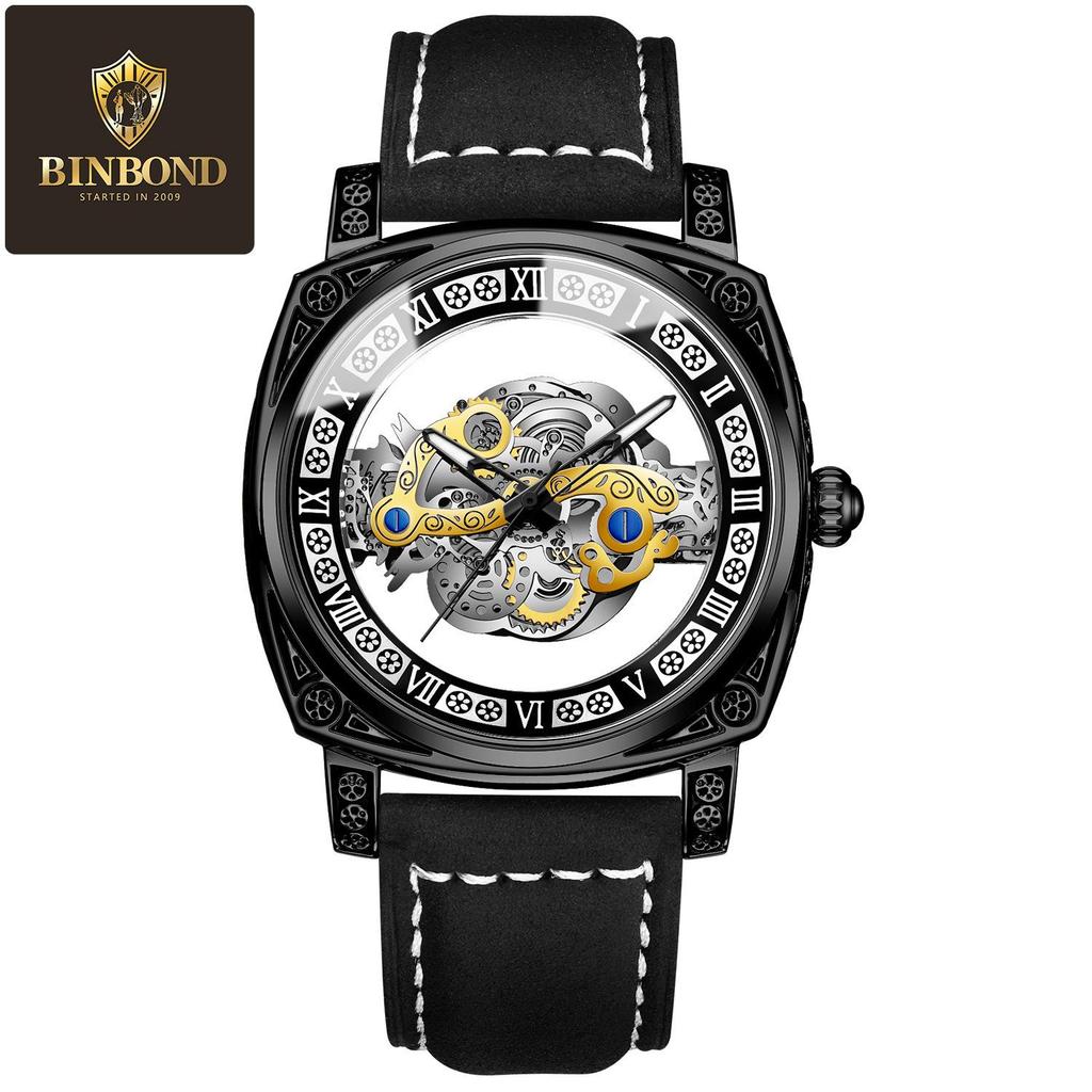 Binbang European & American Oversized Hollow Carved Men's Fashion Waterproof Casual Watch