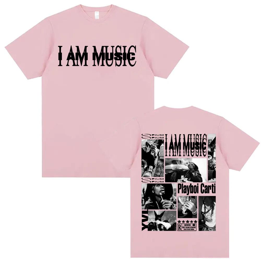 Rapper Playboi Carti I AM MUSIC Tričko s logem alba pro muže Módní Gotické Hip Hop Street Trička Unisex Letní Kulatý výstřih Topy Trička