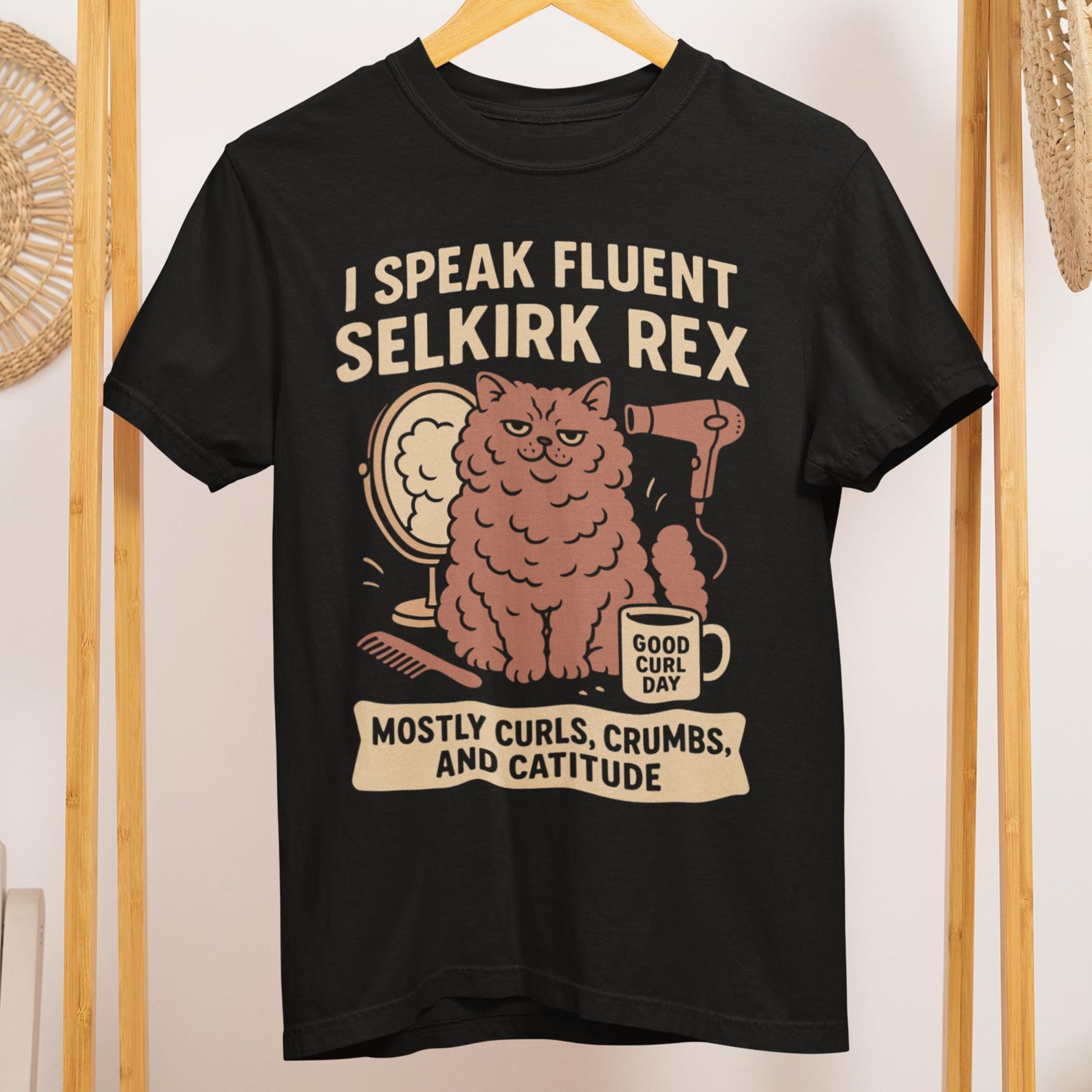 I Speak Fluent Selkirk Rex Cat T Shirt 4XL