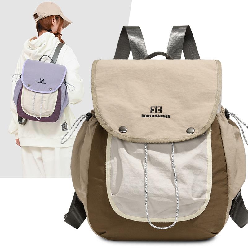 Schoolbag Contrasting Splicing Backpack Women's Large Capacity Lightweight Short Trip Backpack Student Small Hundreds Outdoor Leisure Bag