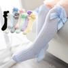 Newborn Baby Girls Socks for Kids Toddlers Girls Big Bow Knot Knee High Long Soft Cotton Summer Children Mesh Socks