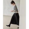 Demana Japanese Collegiate Striped Doll Collar 3/4 Sleeve Sweatshirt