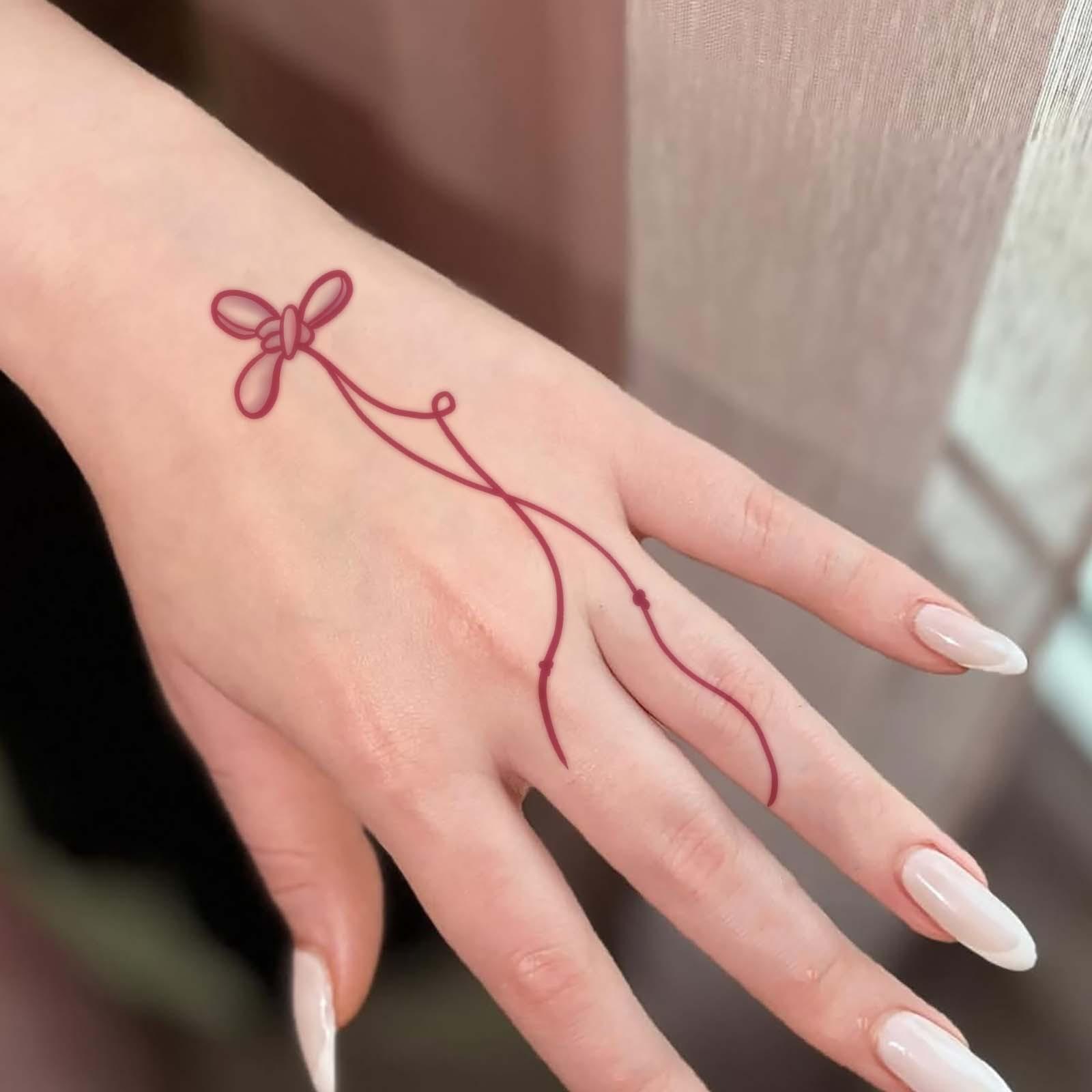 Glow Makeup Unisex Small Fresh Bow Tattoo Sticker, High-End Aesthetic Collarbone Hand Tattoo Sticker