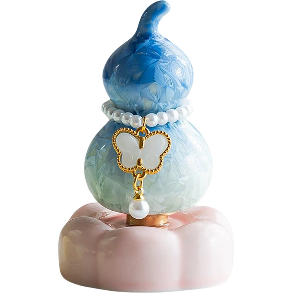 Crystalline Glaze Gourd Spinning Decor on Ceramic Base Mini Desktop Feng Shui Lucky Symbol Ceramic Material Tea Pet Ornaments