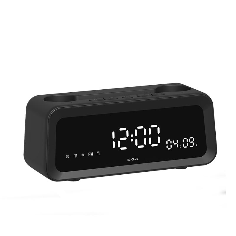 

Цифровой будильник Bluetooth-динамик Радио Температура Дата День недели Дисплей TF-карта Для кемпинга на открытом воздухе Домашний декор Перезаряжаемый чёрный