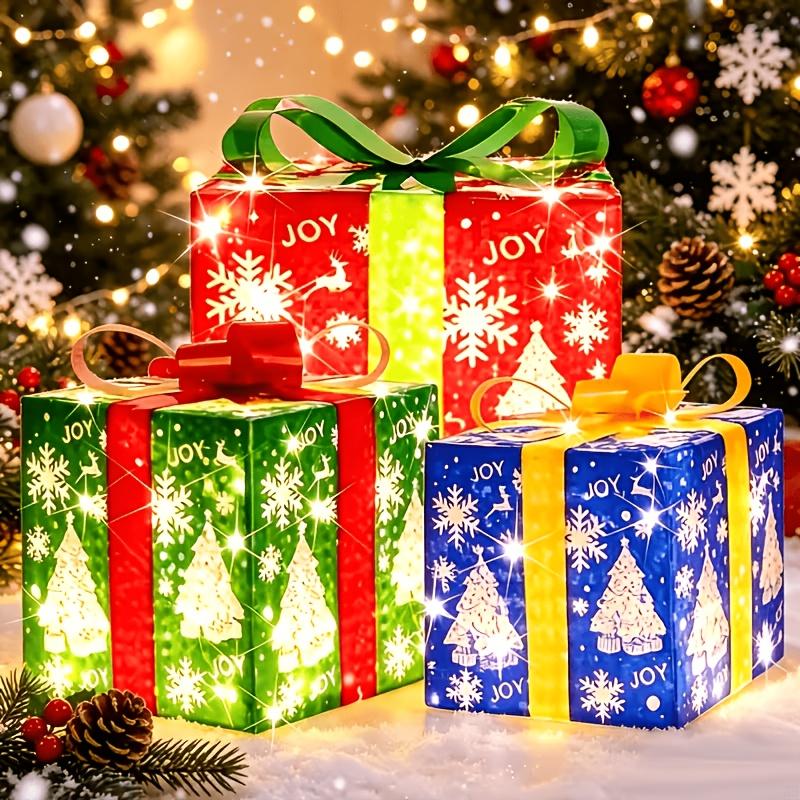 3pcs Box Light Set, Battery Operated Warm Light Boxes, 8 Flashing Modes, IP66, Indoor Living Room Patio Party Tree Valentine's Day Holiday Decor