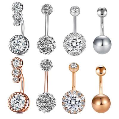 14G Belly Button Rings Stainless Steel Barbells for Women Girls Navel Rings GZ Body Jewelry