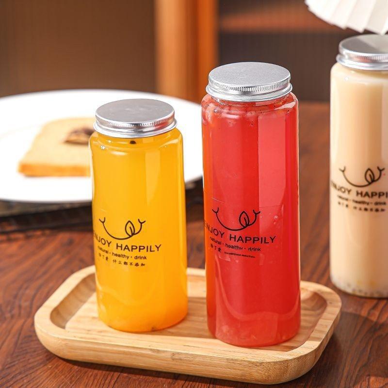400/500/650Ml Round Disposable Juice Beverage Bottle Milk Tea Yogurt Transparent Plastic Bottles