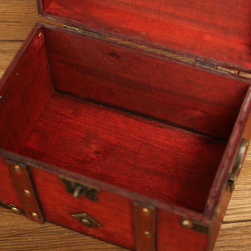 European Retro Wooden Lock Storage Box Home Storage Box Wooden Box Decorative Ornament Secret Room Escape Prop Box