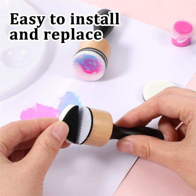 A25F - Für Basteln, Scrapbooking und Kunstbedarf Mini-Tintenmischwerkzeug-Set, 46 Stück Runde Schwämmchen