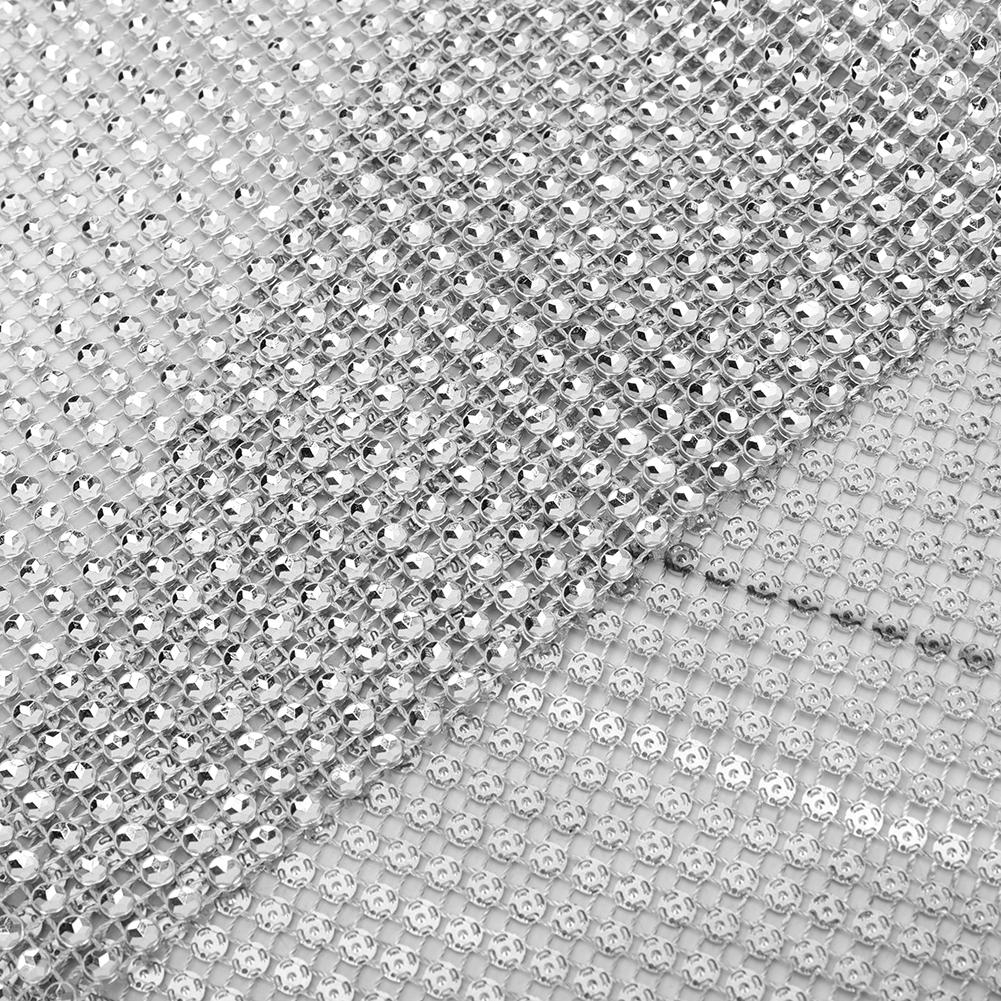 24 Rows Plastic Rhinestone Mesh Ribbon Sewing Trim Garment Accessories Decoration