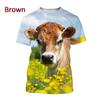 T-shirt Animale Mucca Stampa 3D Per Uomo Donna Divertente Retro Pattern T-Shirts Estive Larghe Streetwear Top Girocollo Magliette Maniche Corte