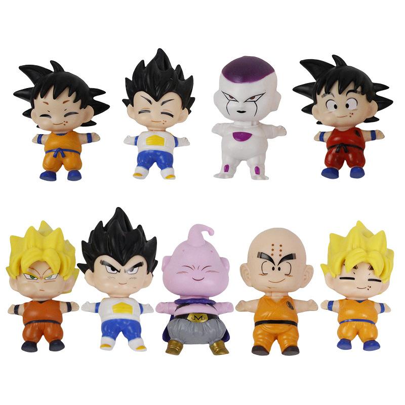 Set da 9 Pezzi Dragon Ball Serie Completa Mangiare Action Figure Vegeta Goku Krillin Freezer Buu Action Figure Modello in PVC Bambole Giocattolo Regali