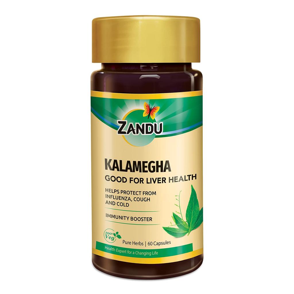 Zandu Kalamegha Ayurvedic Capsules for Liver Support, Immunity Boost, Cold & Cough Protection, Overall Health, 60 Capsules