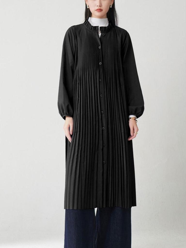 Women's Mid-Length British Style Loose Trench Coat - Plus Size Versatile Design