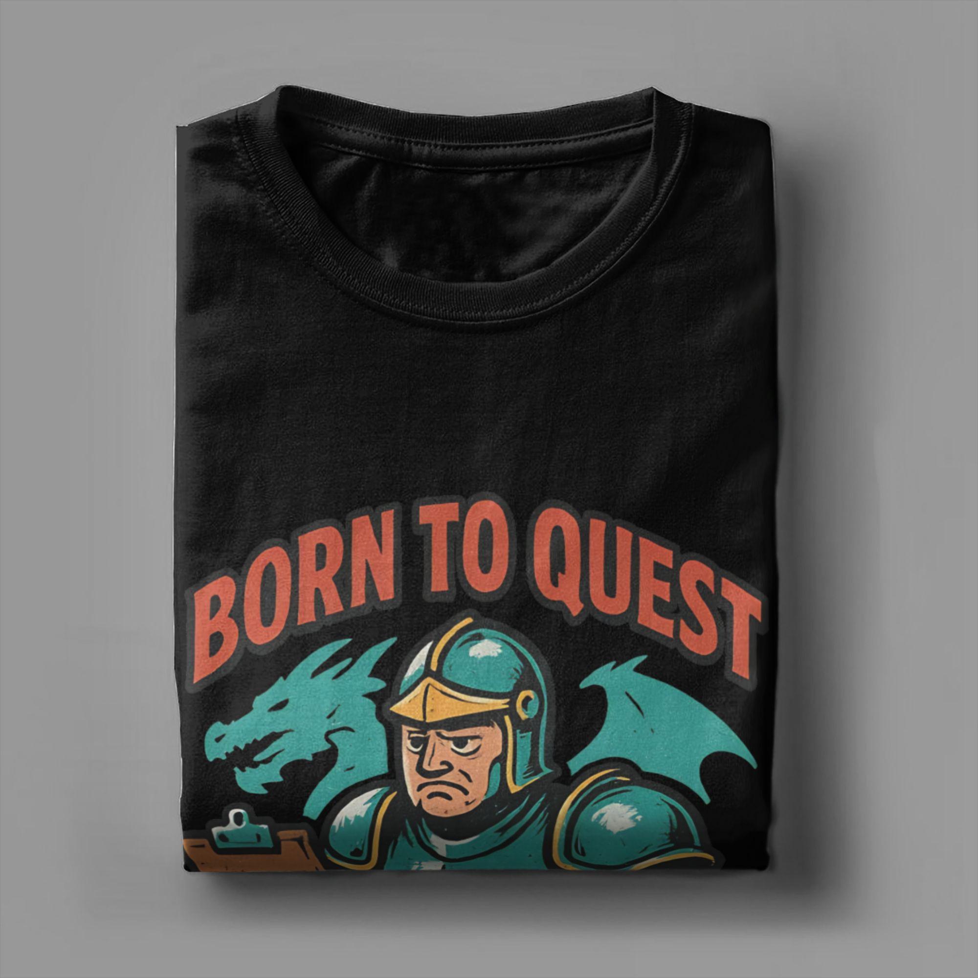 

Men s T-Shirts Born to Quest Forced to Clock in Clock In Fun Cotton Tee Shirt Short Sleeve T Shirt O Neck Clothes Gift Ide... S разноцветный