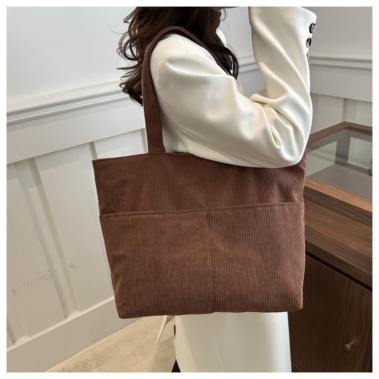 Damen Baumwoll-Tragetasche, Große Kapazität, Reißverschluss, Schulter-Handtasche, Weiche Eimer-Tasche mit Innentasche