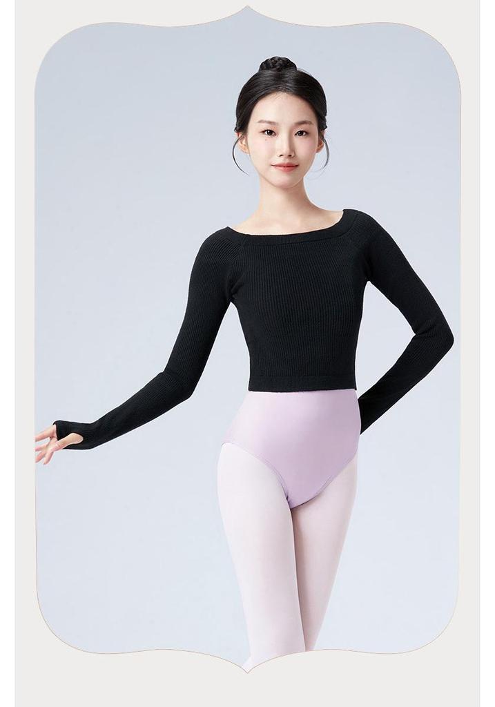 Adult Autumn/Winter Long Sleeve One-Shoulder Dance Sweater - Classical Ballet Body-Shaping Shawl Top