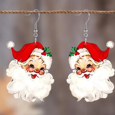 Europäische & Amerikanische Niedliche Weihnachtsmann Acryl Ohrringe - Weihnachts- & Erntedankgeschenk