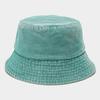 New Unisex Custom Logo Solid Washed Denim Fisherman Hat Retro Men Cotton Bucket Hats Outdoor Women Casual Wide Brim Panama Cap