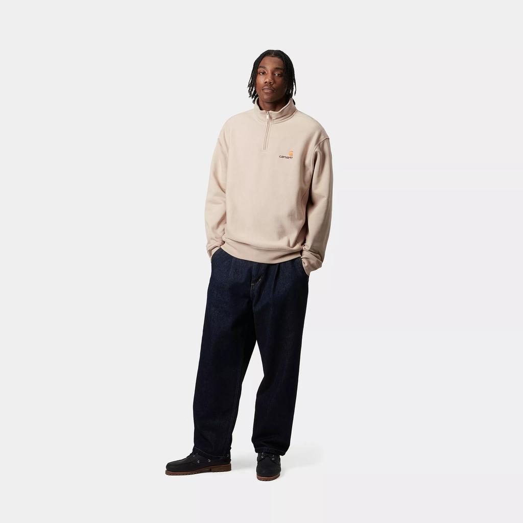 Carhartt WIP American Script FW24 Half Zip Sweatshirt Unisex sweatshirt Peanut I027014-2LP-XX