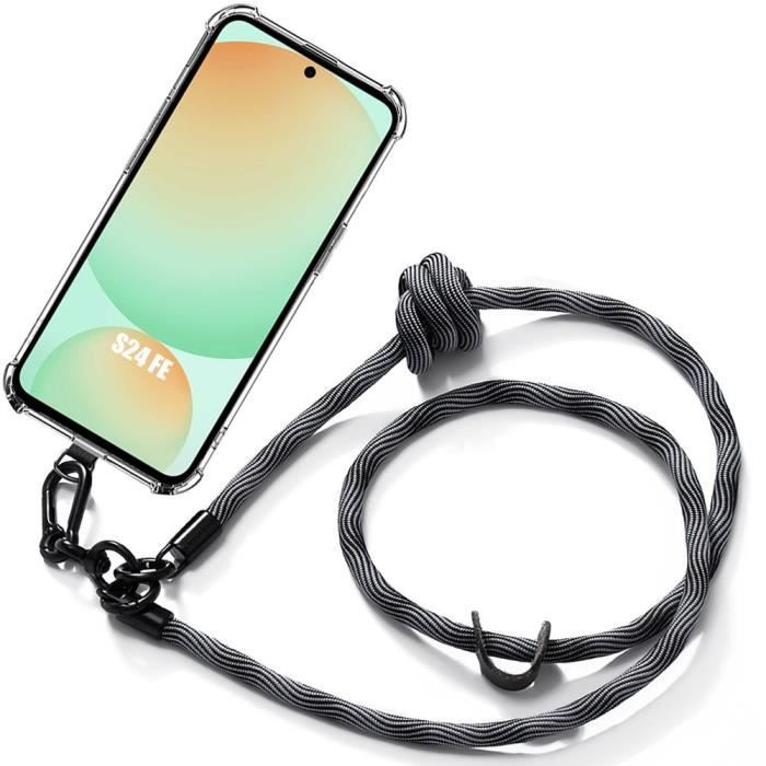 Case - BOOLING - for Samsung Galaxy S24 FE - Shockproof - Removable Lanyard - Reinforced Protection