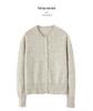 Women's Sweet Style Dot Yarn Round Neck Cashmere Cardigan with Lace Trim